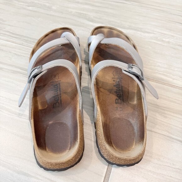 Betula Birkenstock Mayari Leather Strap Sandals in Silver Brown Summer Size 7 - Picture 8 of 10